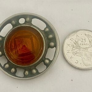 Mid Century Brooch Sweden Swedish Pewter Signed R. Tennesmed